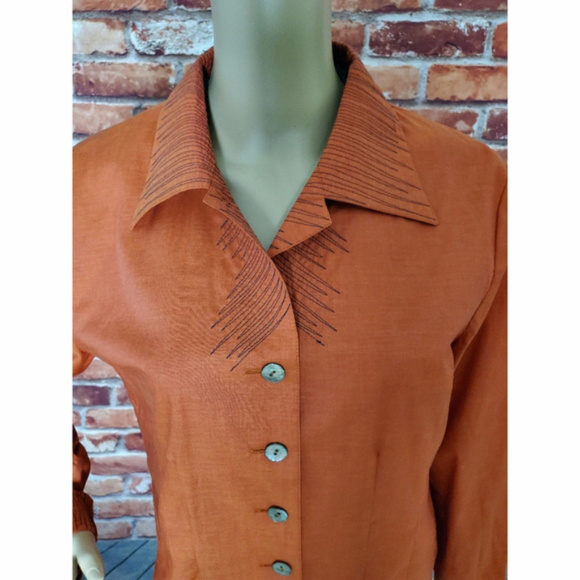 Josef Tresek Jackets & Blazers - Josef Tresek Orange Cotton Blazer Large